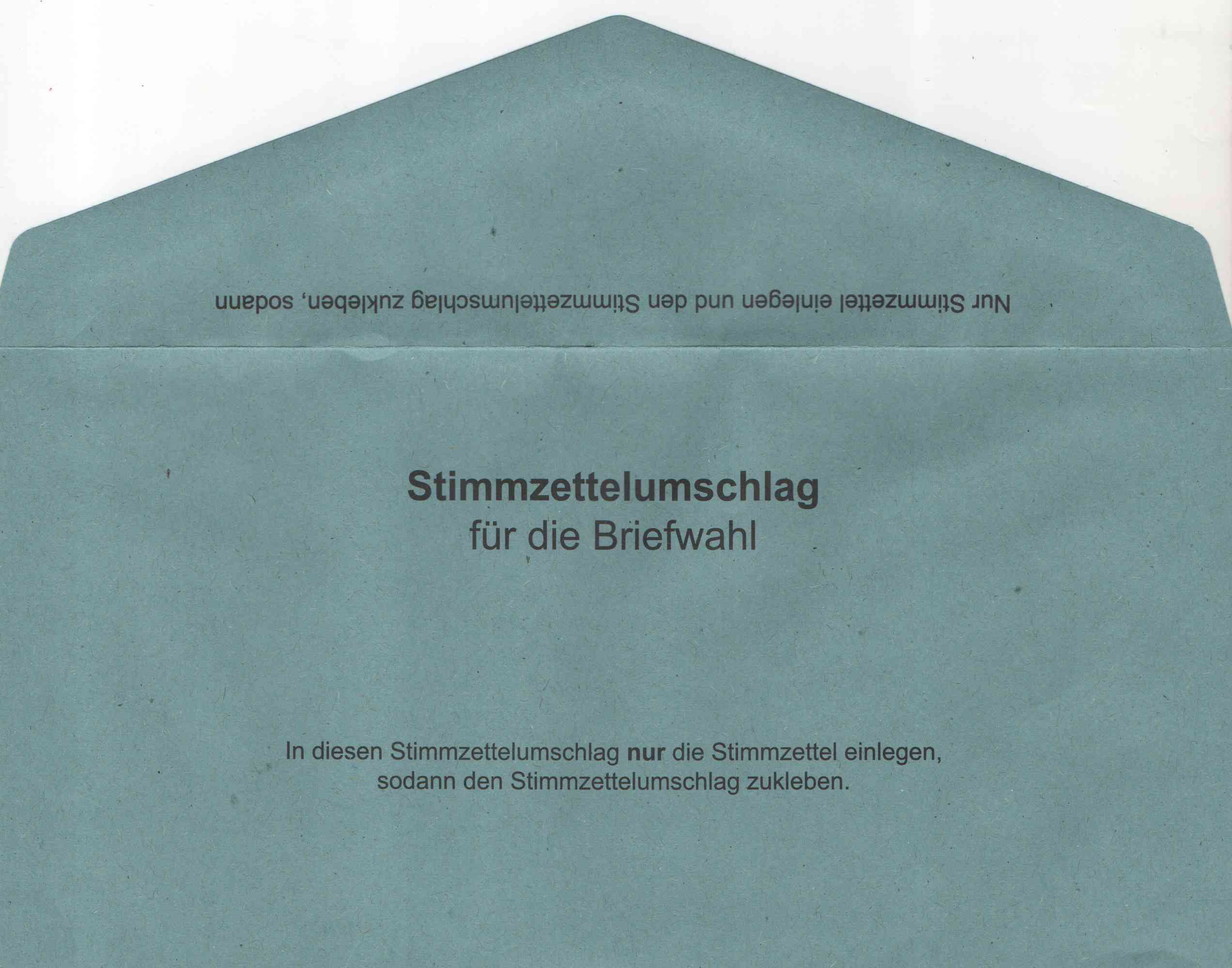 Stimmzettelumschlag bei der Briefwahl