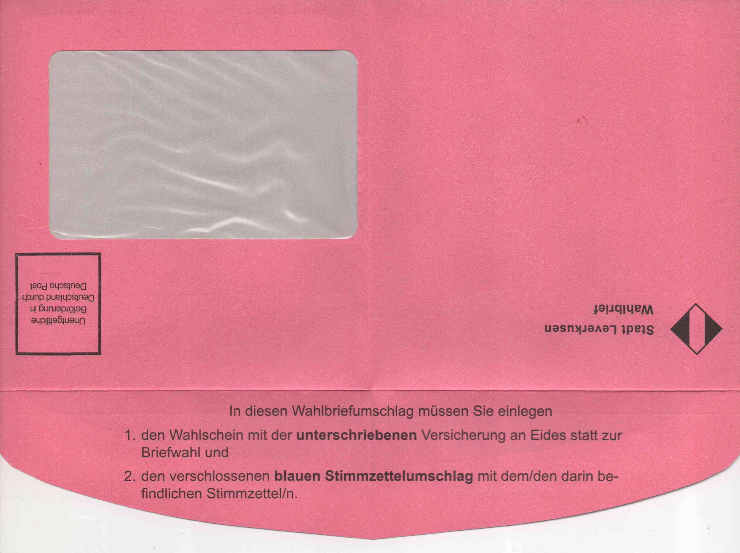 Wahlbrief zur Briefwahl